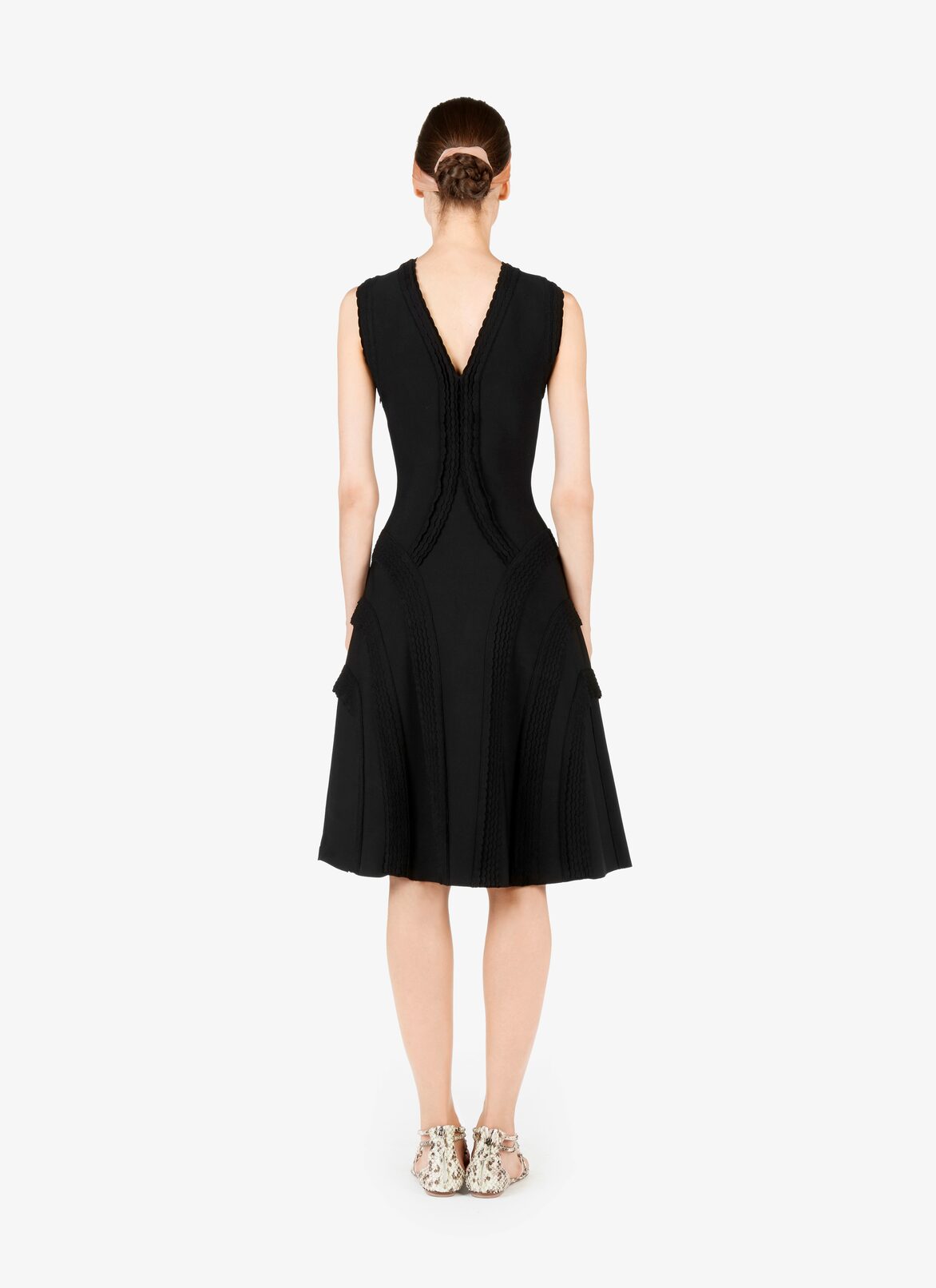 Piped Sleeveless Dress  ALAÏA BLACK PIPED SLEEVELESS DRESS